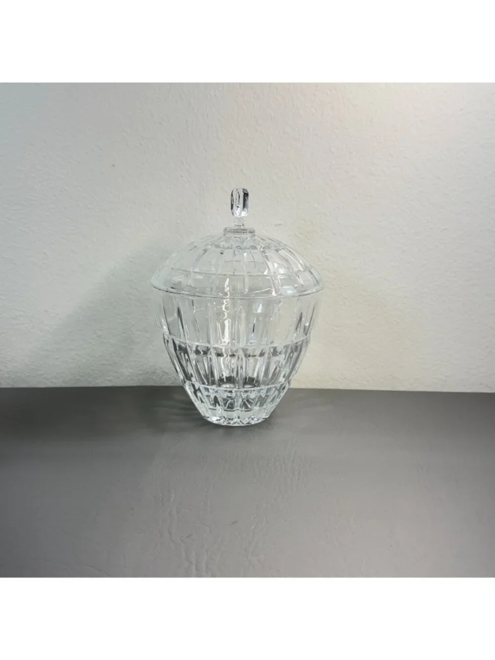 Vintage Fifth Avenue Crystal Covered Candy Dish Lead Crystal Jar Vanity Box